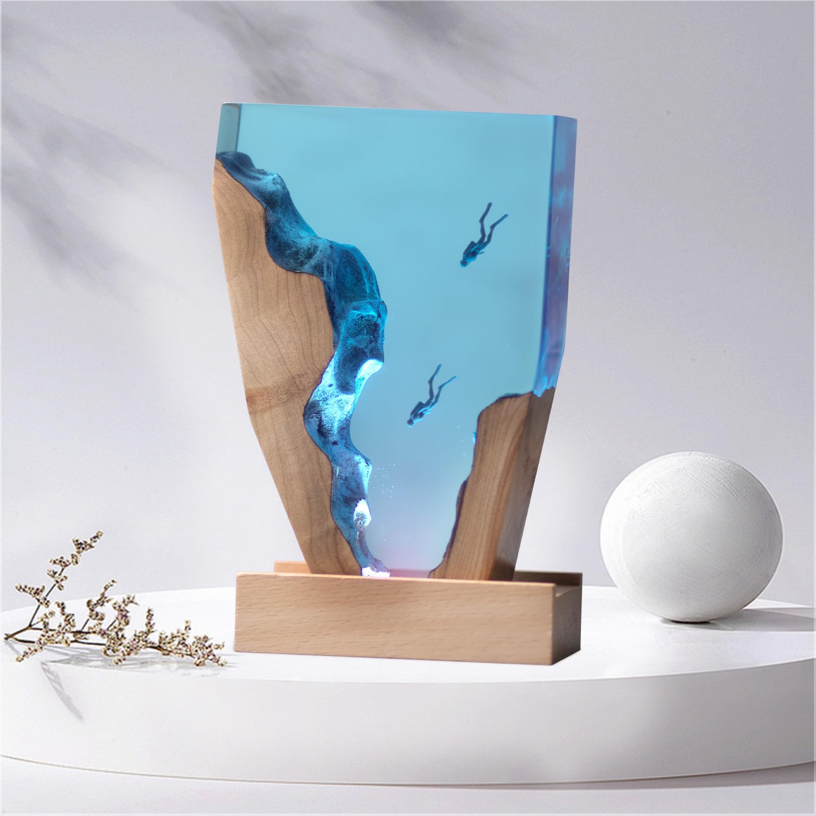 Amazon.com: eletriace Epoxy Resin Lamp, Ocean Night Light,Artistry